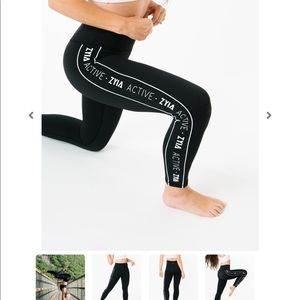 Black Logo Stripe Light n Tight Hi-Rise 7/8 24"